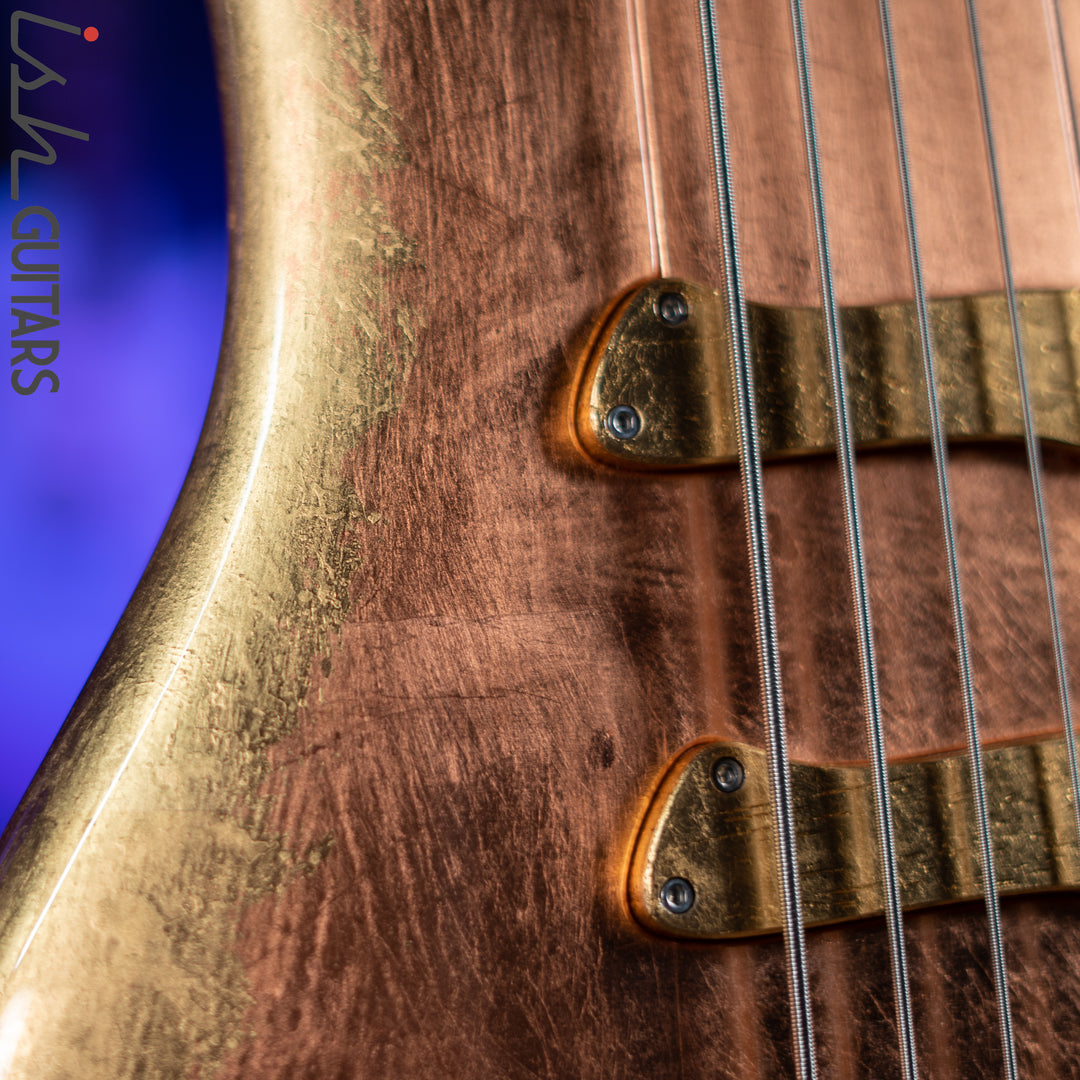 2013 Jerzy Drozd Obsession 5 String Bass Eta Carinae Nebula Gold Bird Collection