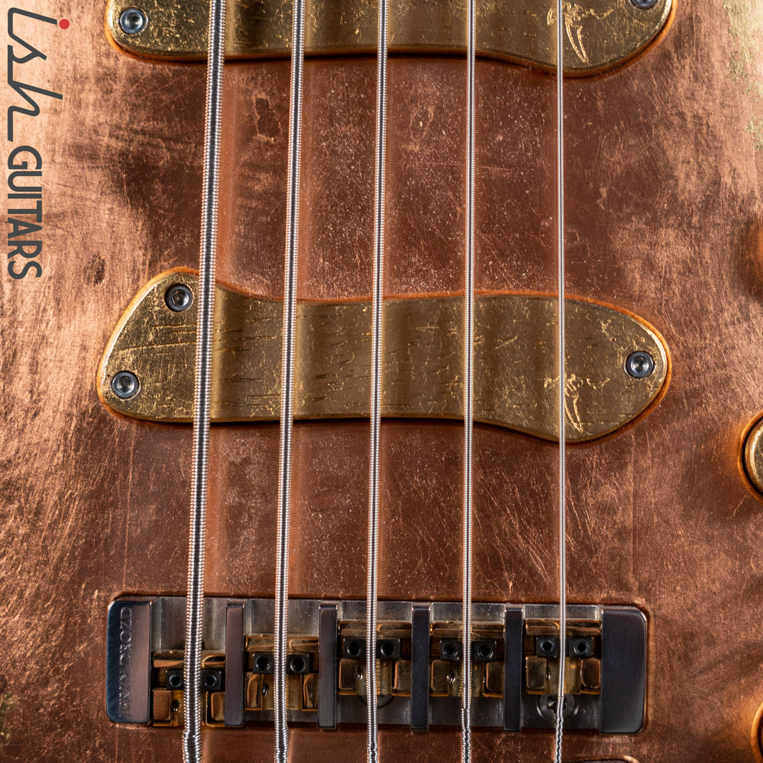 2013 Jerzy Drozd Obsession 5 String Bass Eta Carinae Nebula Gold Bird Collection