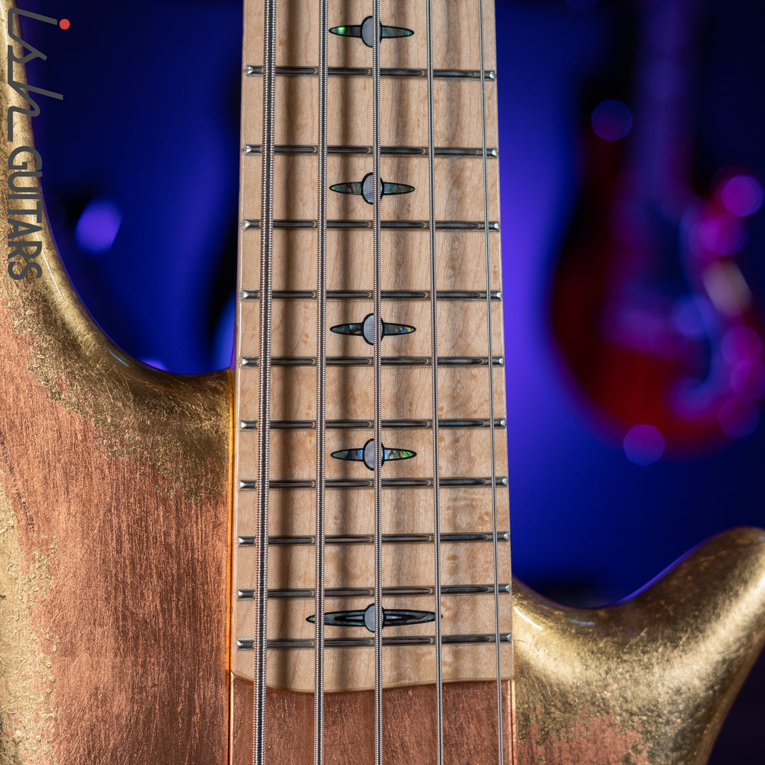 2013 Jerzy Drozd Obsession 5 String Bass Eta Carinae Nebula Gold Bird Collection