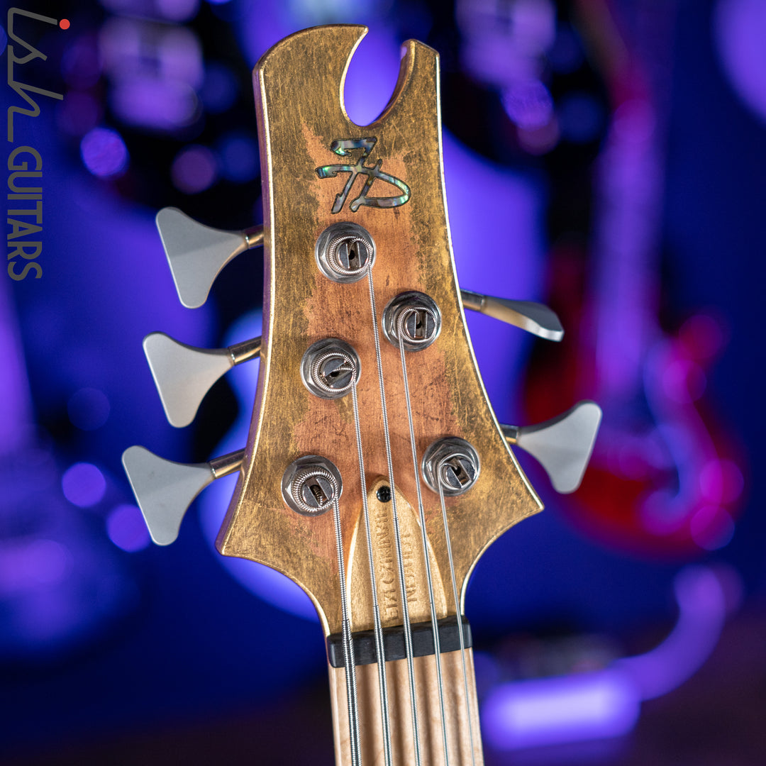 2013 Jerzy Drozd Obsession 5 String Bass Eta Carinae Nebula Gold Bird Collection
