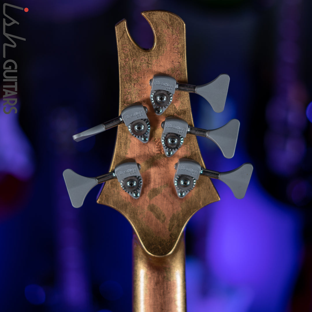 2013 Jerzy Drozd Obsession 5 String Bass Eta Carinae Nebula Gold Bird Collection