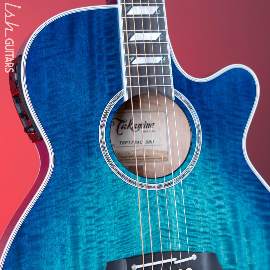 Takamine TSP178AC SBB Thinline Acoustic-Electric Guitar Gloss Blue Burst