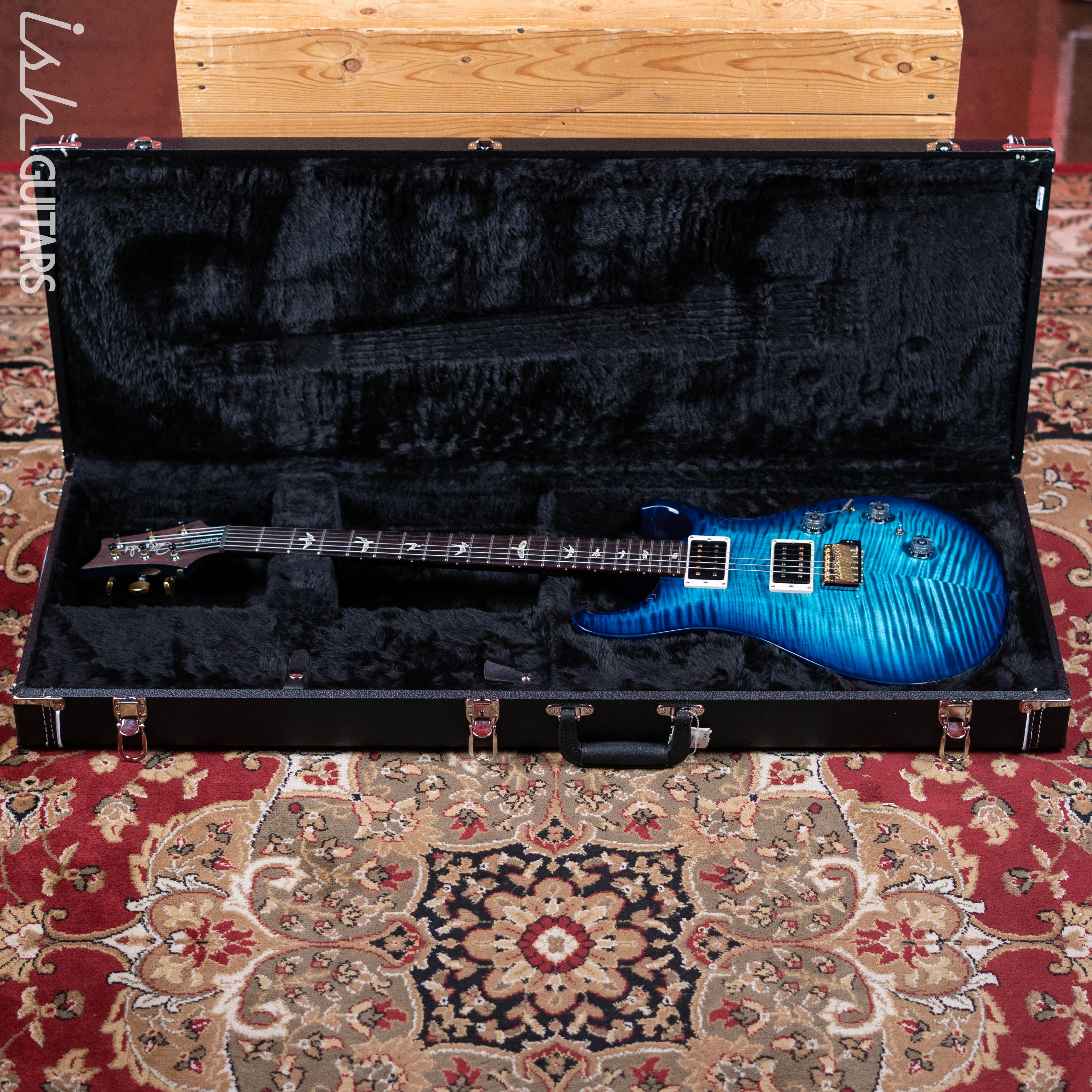PRS Custom 24 Piezo 10-Top Blue Matteo – Ish Guitars