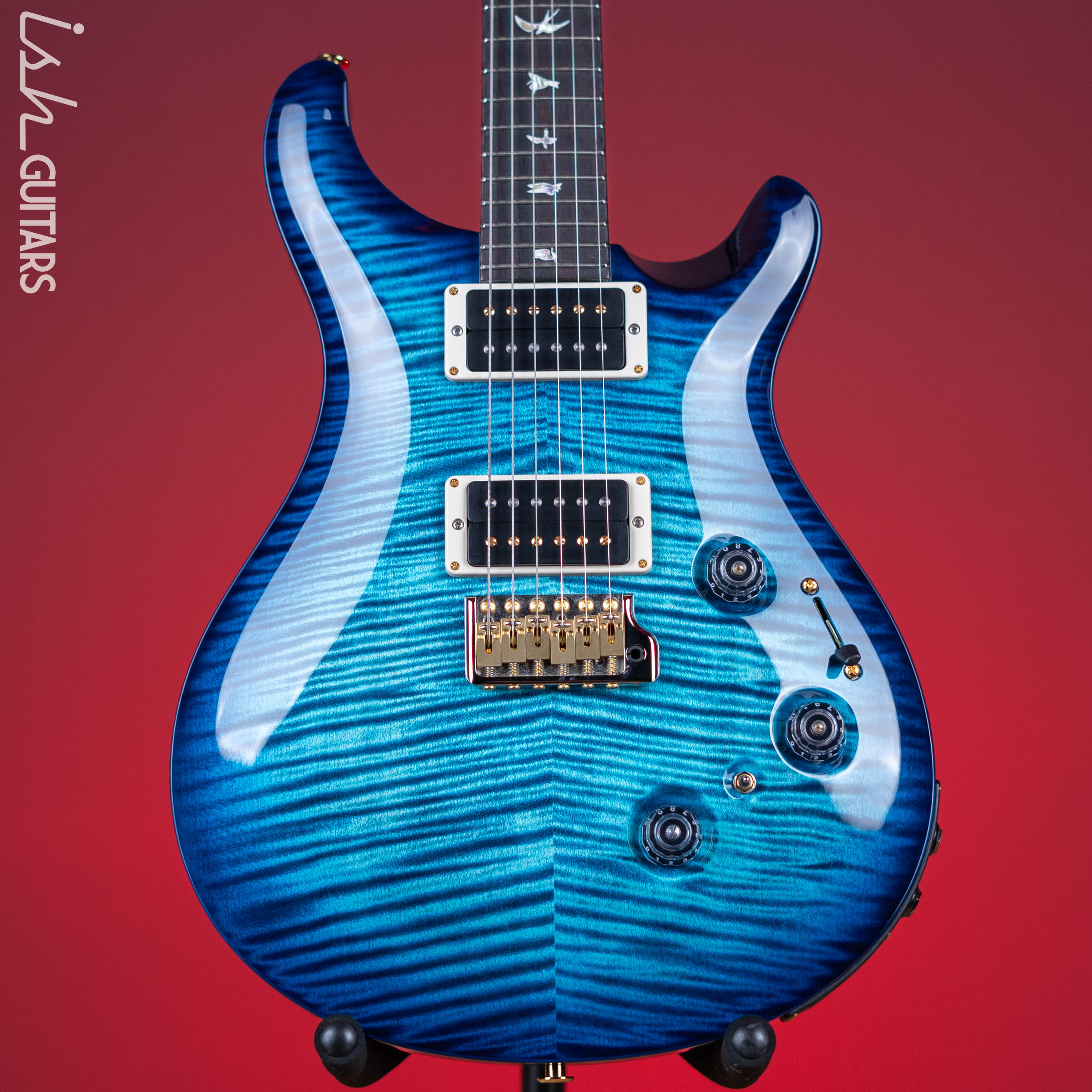 PRS Custom 24 Piezo 10-Top Blue Matteo – Ish Guitars