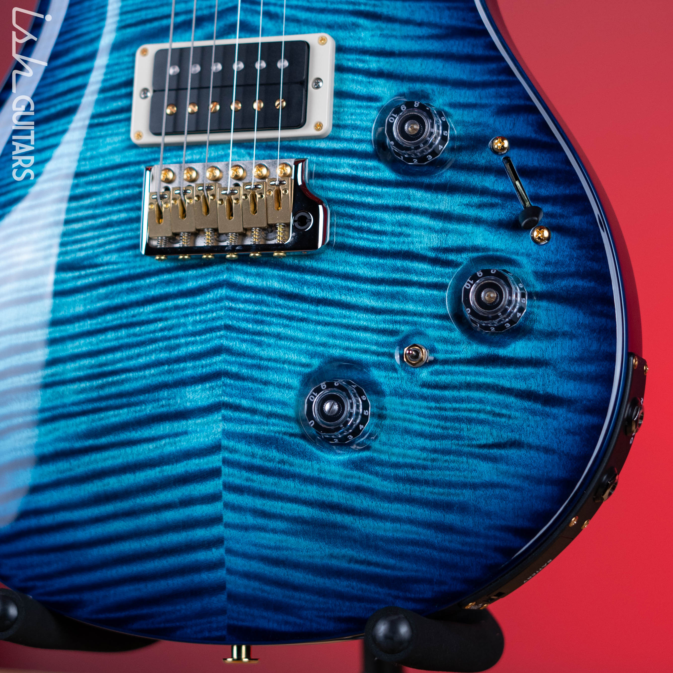 PRS Custom 24 Piezo 10-Top Blue Matteo – Ish Guitars