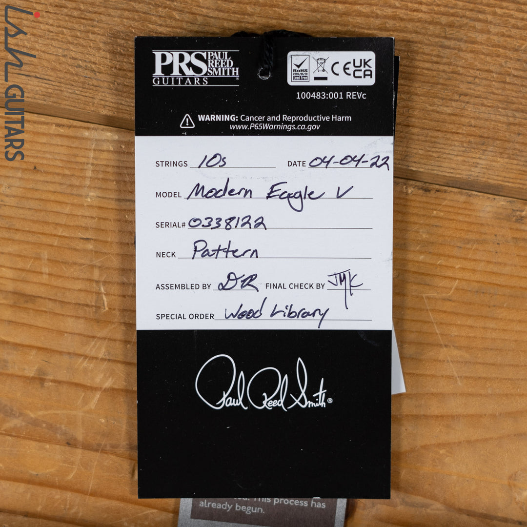 PRS Wood Library Modern Eagle V 10-Top Copperhead Burst Demo