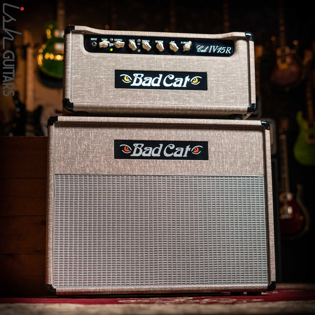 Bad Cat Cub IV 15R 15W Amplifier Head and 112X Cabinet Custom Tolex Fawn