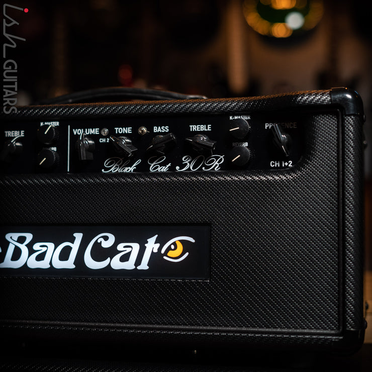 Bad Cat Black Cat 30R 30W Amplifier Head and 112X Cabinet Custom Tolex Carbon