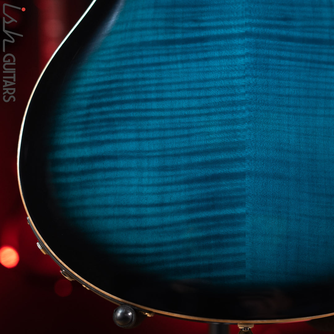 PRS SE Hollowbody II Piezo Electric Guitar Peacock Blue Sunburst