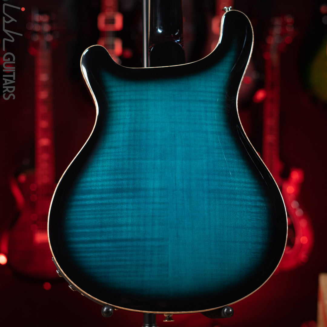 PRS SE Hollowbody II Piezo Electric Guitar Peacock Blue Sunburst Demo