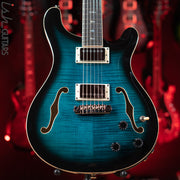 PRS SE Hollowbody II Piezo Electric Guitar Peacock Blue Sunburst