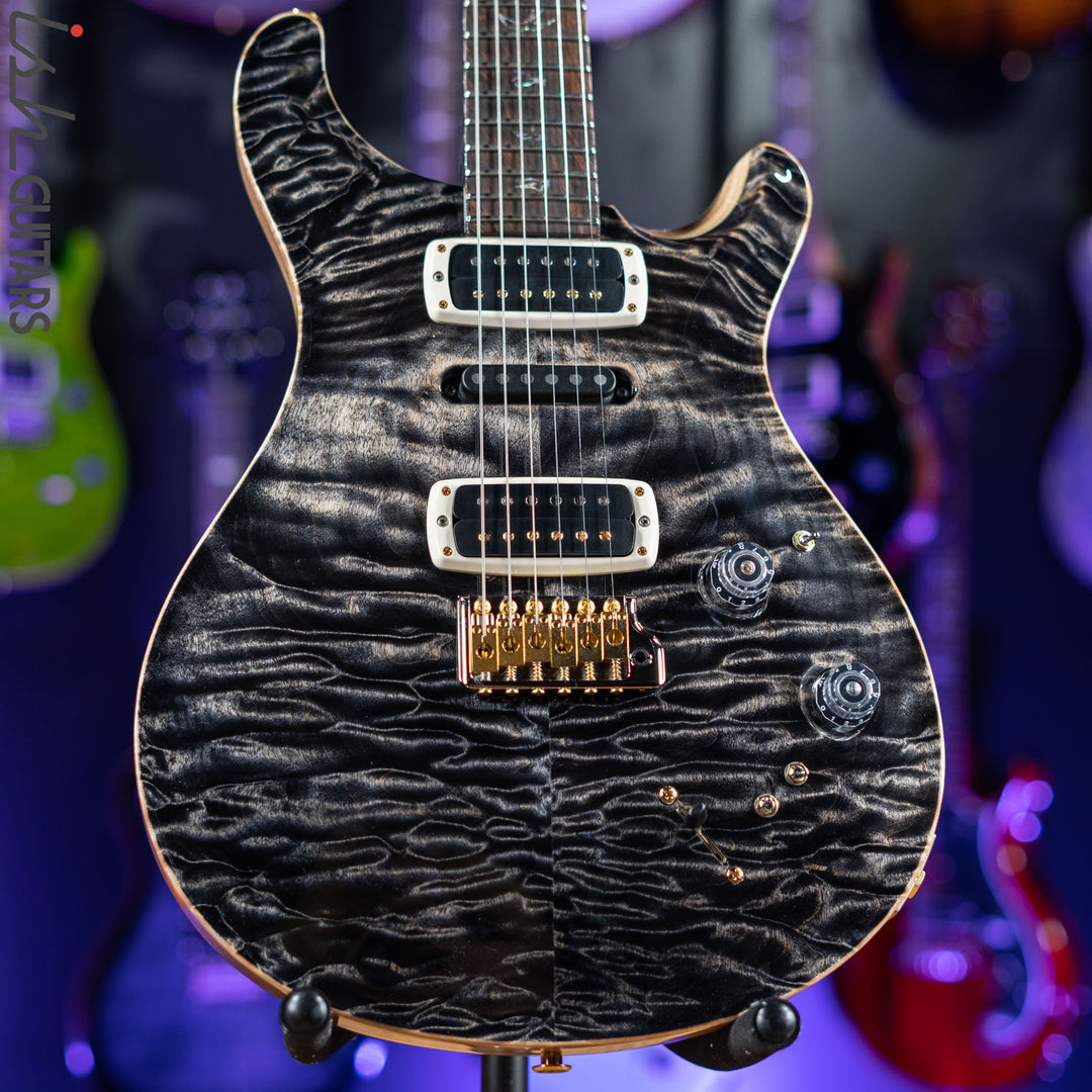 PRS Wood Library Modern Eagle V 10 Top Quilt Charcoal Brazilian Rosewood
