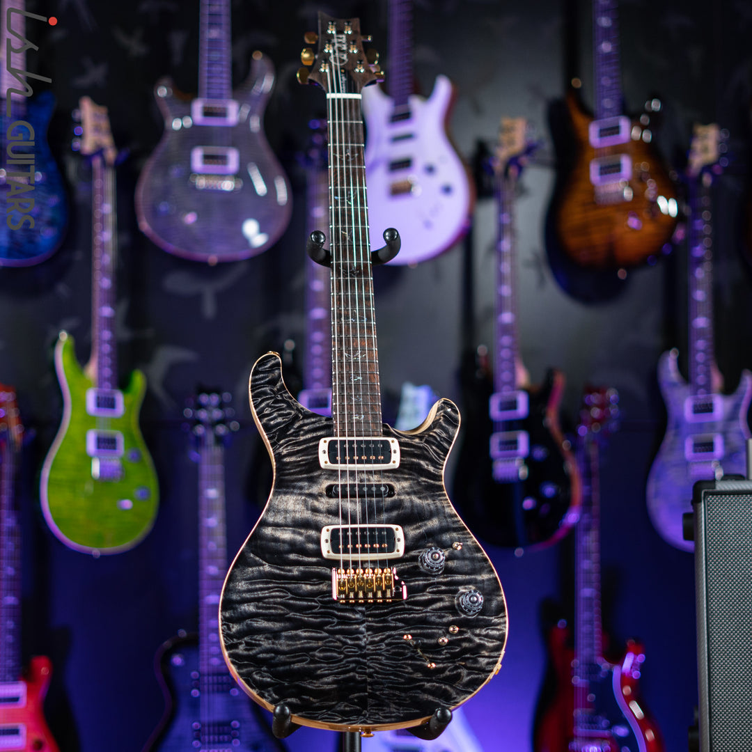 PRS Wood Library Modern Eagle V 10 Top Quilt Charcoal Brazilian Rosewood