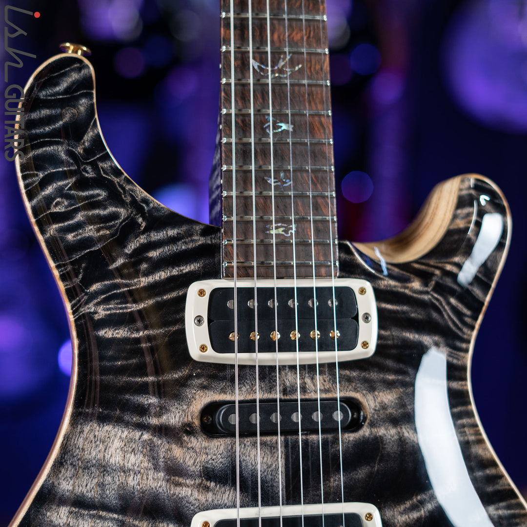 PRS Wood Library Modern Eagle V 10 Top Quilt Charcoal Brazilian Rosewood