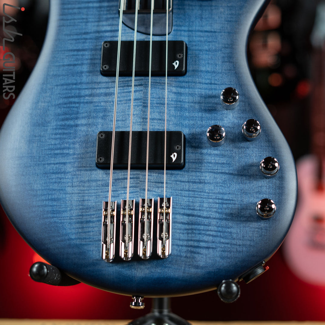 Vigier Arpege IV Custom Fretless 4-String Bass Deep Deep Blue Imetal Fretboard