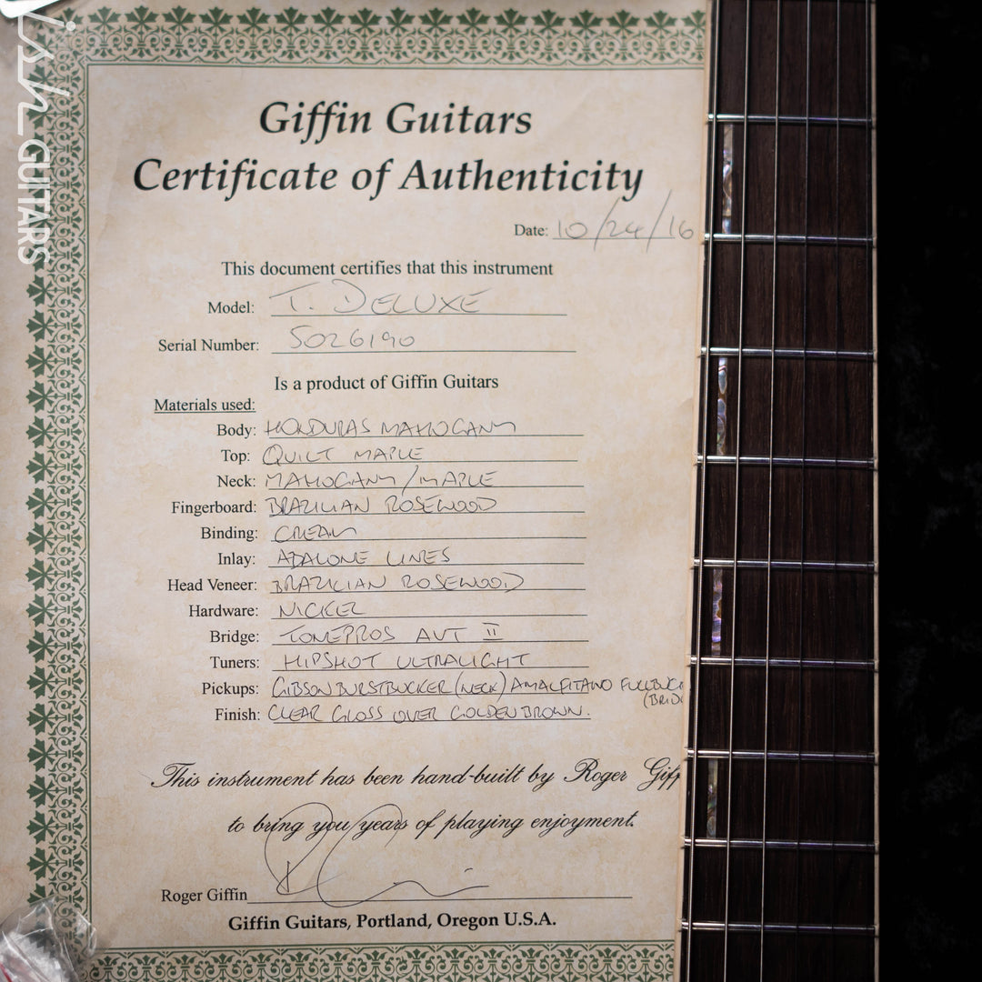 2016 Giffin T. Deluxe Clear Gloss over Golden Brown