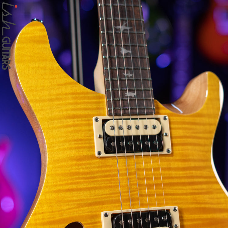 PRS SE Custom 22 Semi-Hollow Electric Guitar Santana Yellow – Ish