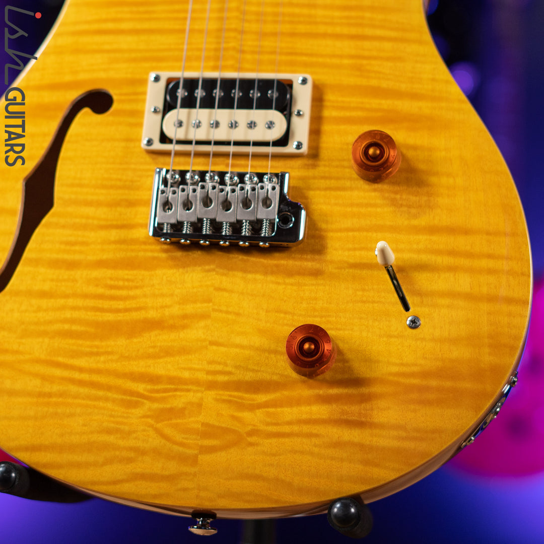 PRS SE Custom 22 Semi-Hollow Electric Guitar Santana Yellow