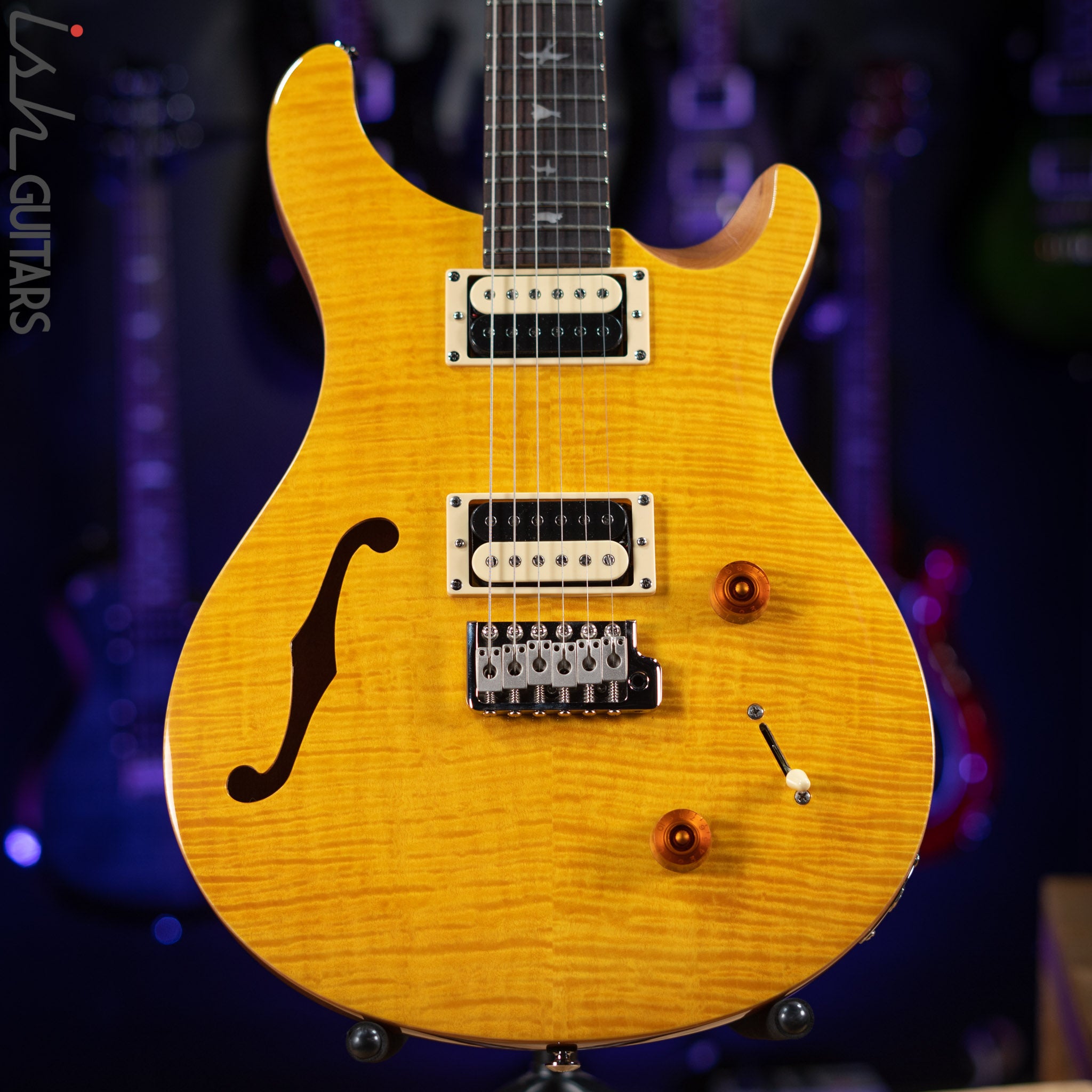 PRS SE Custom 22 Semi-Hollow Electric Guitar Santana Yellow – Ish