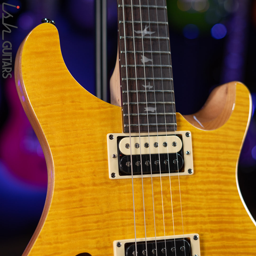 PRS SE Custom 22 Semi-Hollow Electric Guitar Santana Yellow