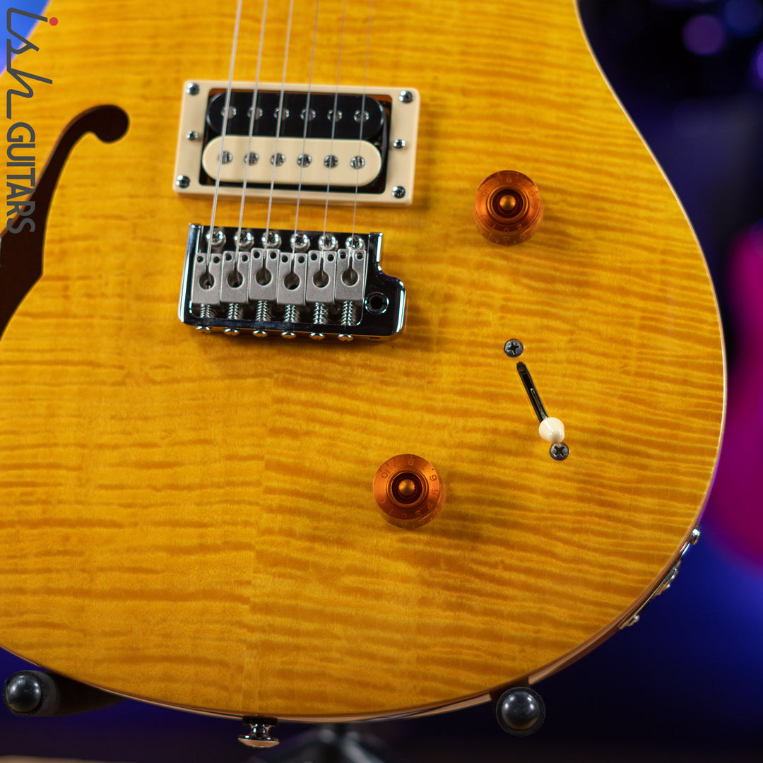 PRS SE Custom 22 Semi-Hollow Electric Guitar Santana Yellow