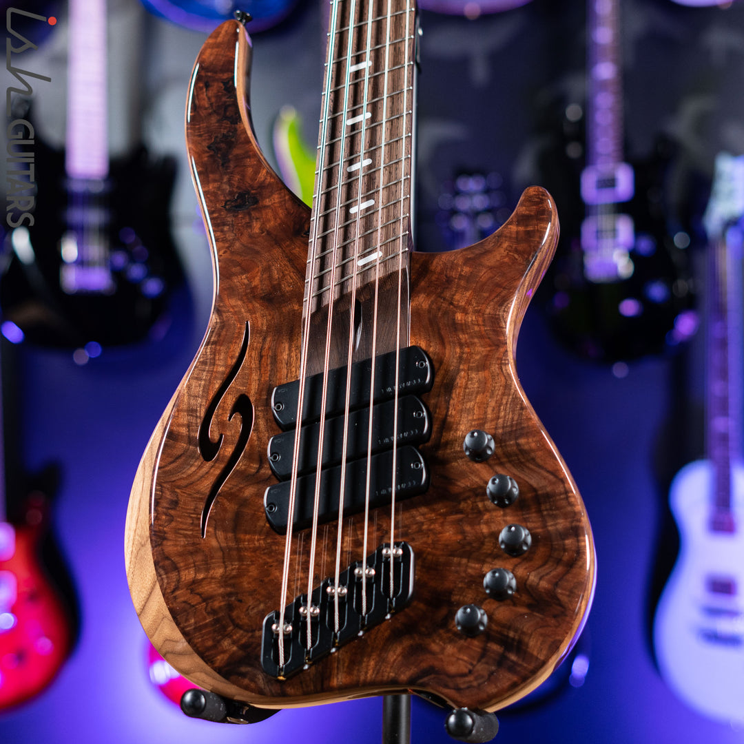 Dingwall Afterburner II Semi-Hollow 5-String Bass Figured Walnut Top Natural
