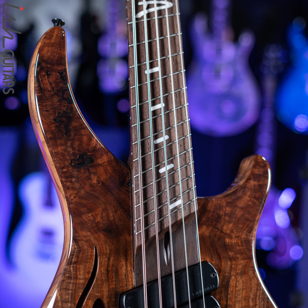 Dingwall Afterburner II Semi-Hollow 5-String Bass Figured Walnut Top Natural