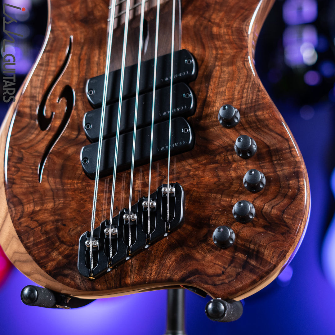 Dingwall Afterburner II Semi-Hollow 5-String Bass Figured Walnut Top Natural