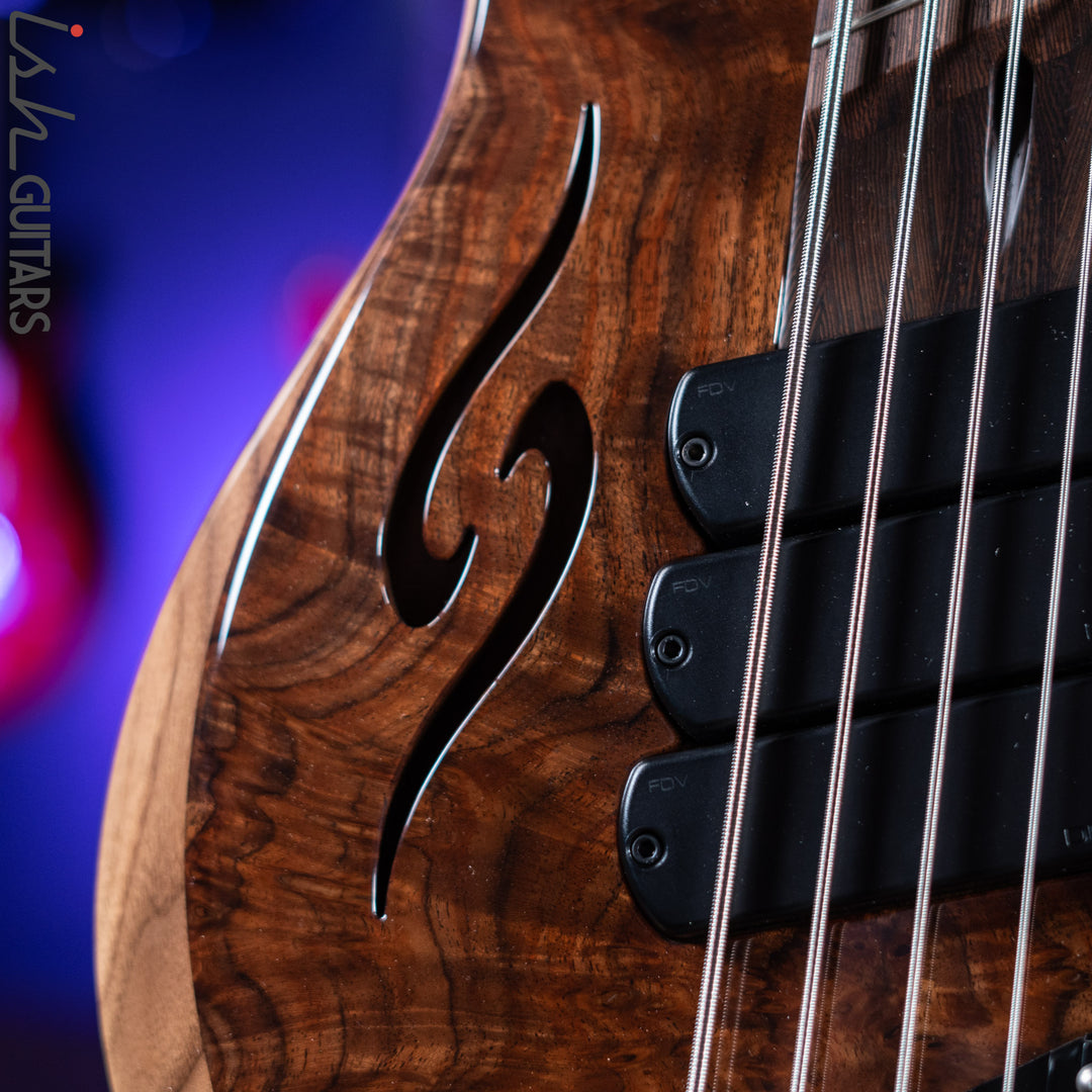 Dingwall Afterburner II Semi-Hollow 5-String Bass Figured Walnut Top Natural