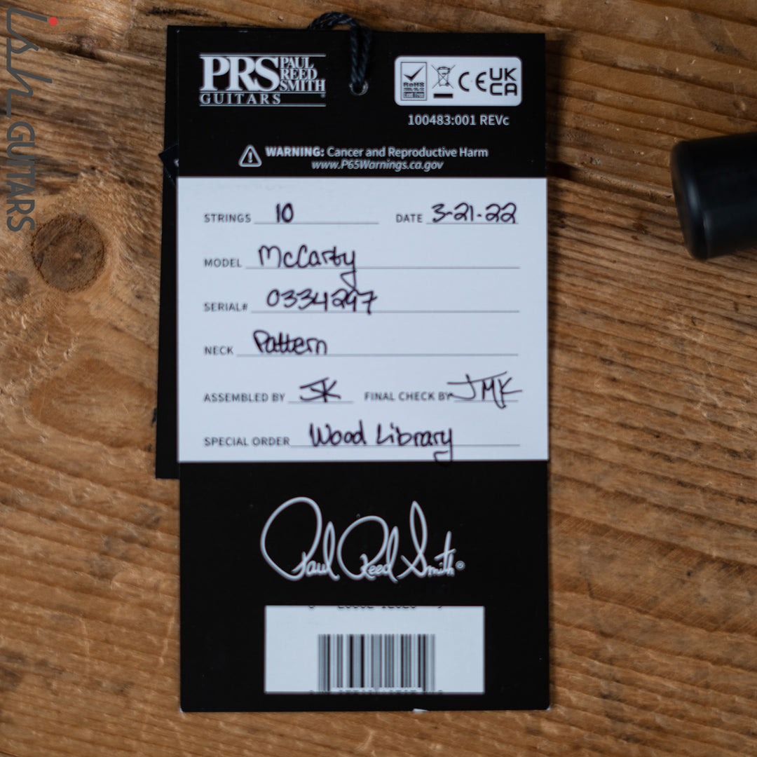 PRS McCarty Lefty Wood Library Yellow Tiger Artist Flame Maple