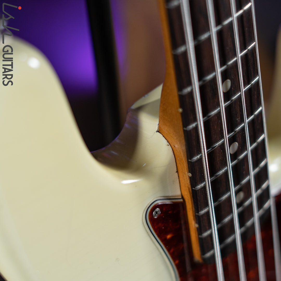 1961 Fender Jazz Bass Refin Stacked Knobs Olympic White