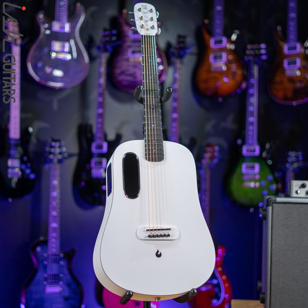 Lava Music Blue Lava Smart Acoustic Guitar Sail White w/ Lite Bag