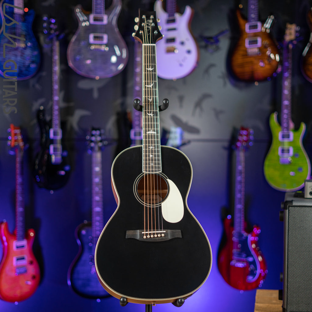 PRS SE P20E Parlor Acoustic Guitar Black Top Demo