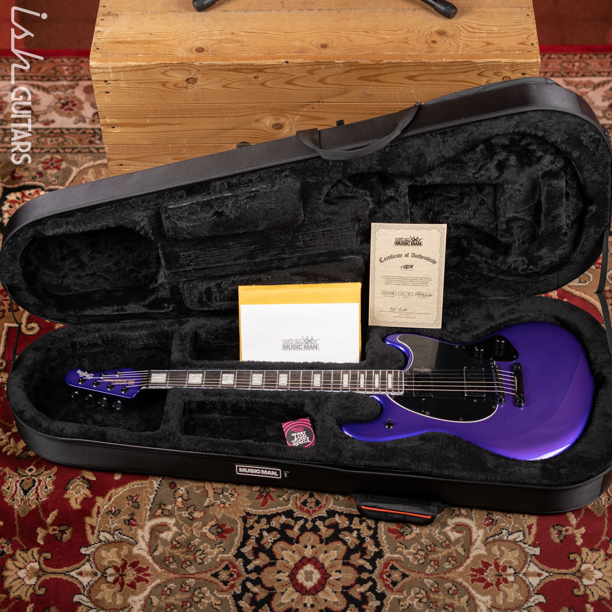 Ernie Ball Music Man Sting Ray HT Electric Guitar Plum Crazy Burst