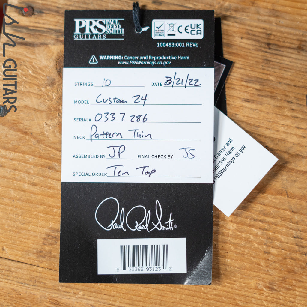 PRS Custom 24 10 Top Purple Iris w/ Black Burst &amp; Back