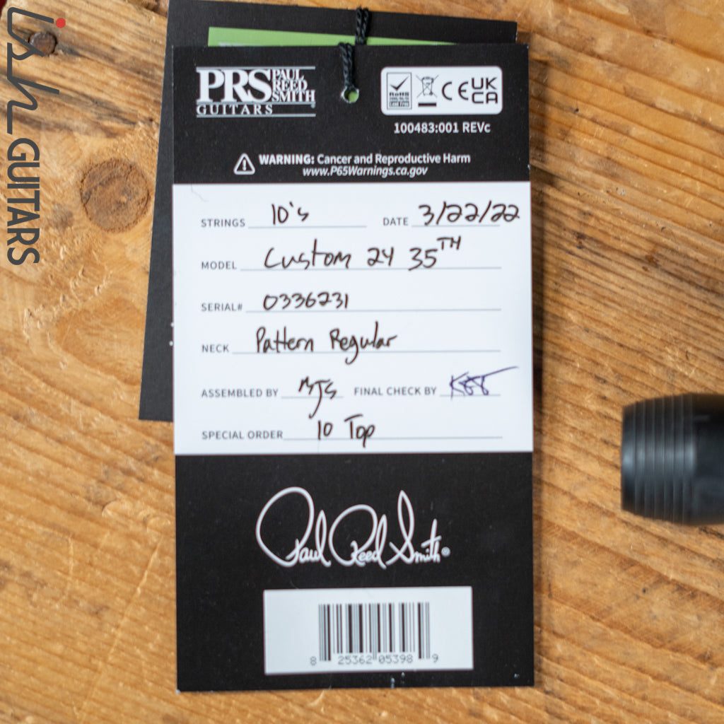 PRS Custom 24 35th Anniversary 10 Top Grey Black Fade w/ Black Back