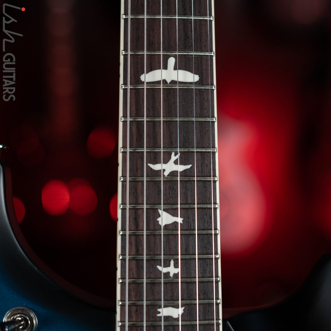 PRS S2 McCarty 594 Electric Guitar Satin Metallic Blue w/ Black Wrap Burst Demo
