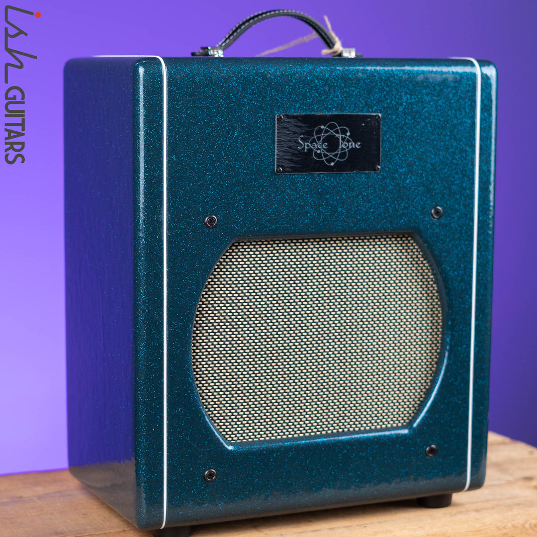Swart Atomic Space Tone Combo Amplifier Ocean Sparkle w/ Salt and Pepper Grill Cloth