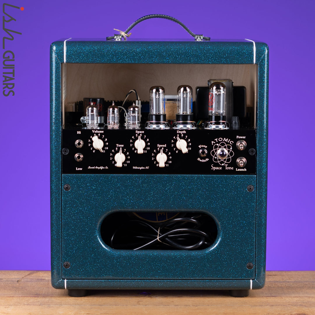 Swart Atomic Space Tone Combo Amplifier Ocean Sparkle w/ Salt and Pepper Grill Cloth