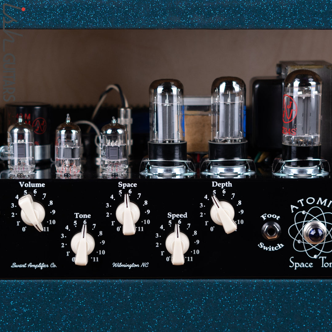 Swart Atomic Space Tone Combo Amplifier Ocean Sparkle w/ Salt and Pepper Grill Cloth