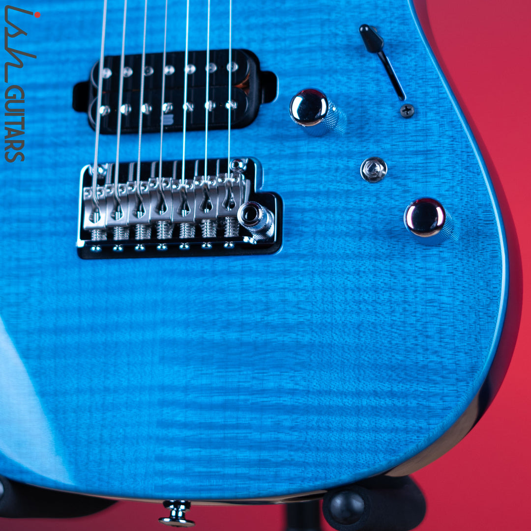 Ibanez Prestige MM7 Martin Miller Signature 7-String Guitar Transparent Aqua Blue
