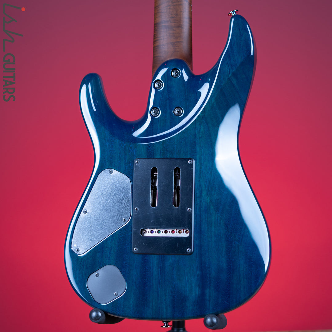 Ibanez Prestige MM7 Martin Miller Signature 7-String Guitar Transparent Aqua Blue