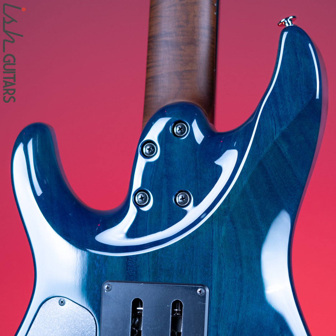 Ibanez Prestige MM7 Martin Miller Signature 7-String Guitar Transparent Aqua Blue