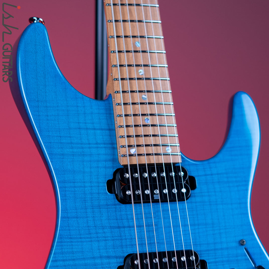 Ibanez Prestige MM7 Martin Miller Signature 7-String Guitar Transparent Aqua Blue