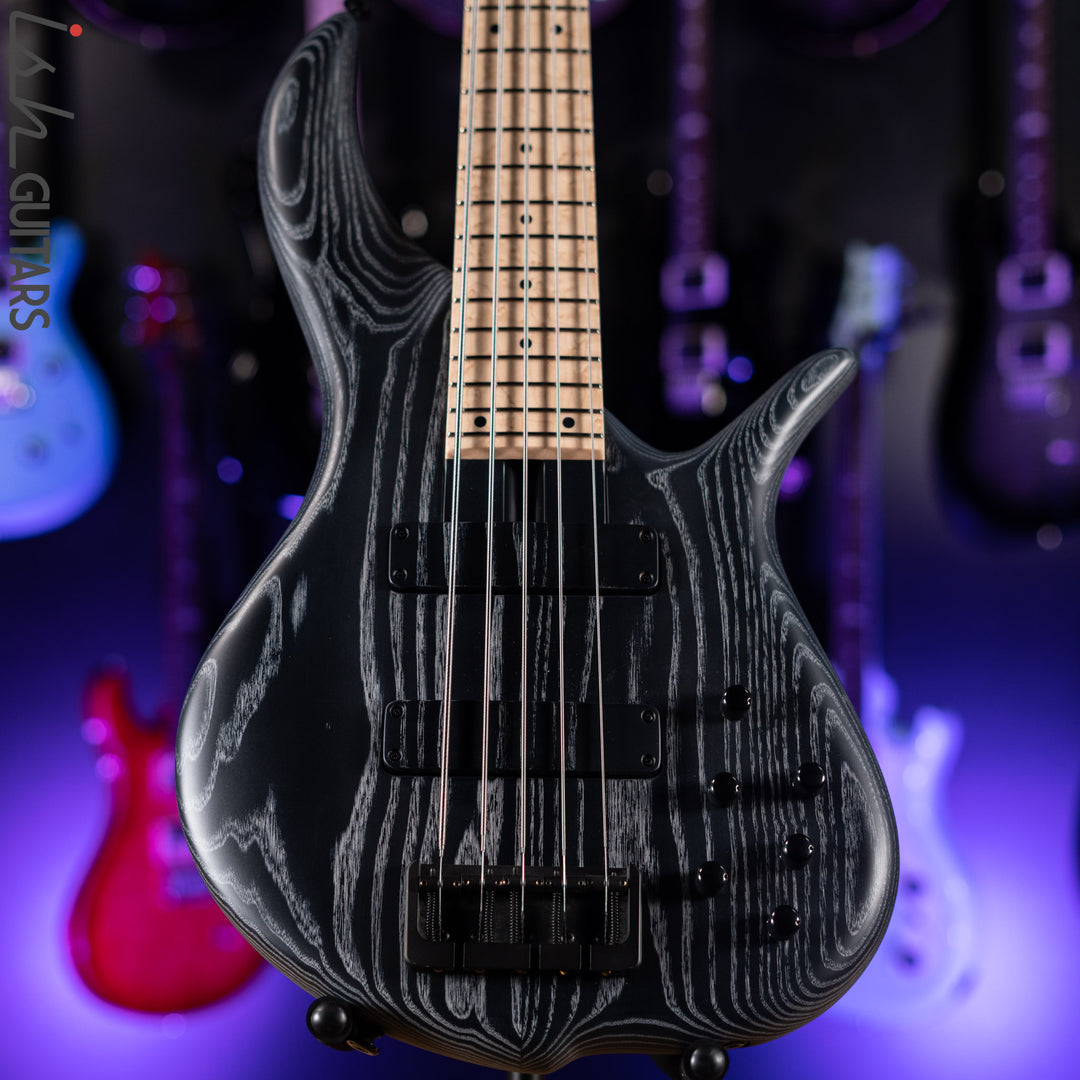 F Bass BN5 5-String Bass Black and White Ceruse