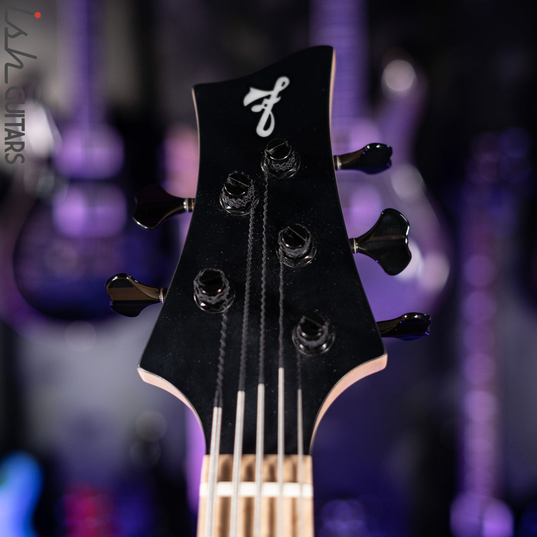 F Bass BN5 5-String Bass Black and White Ceruse