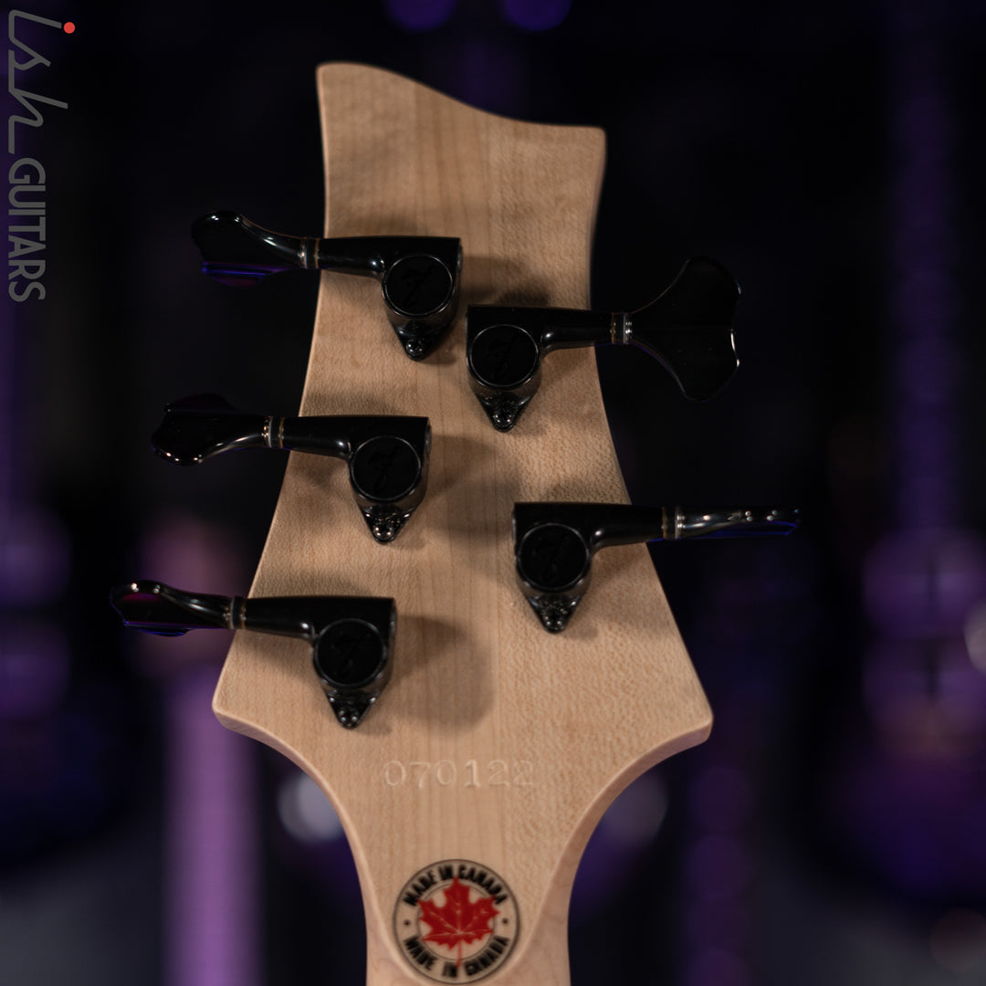 F Bass BN5 5-String Bass Black and White Ceruse