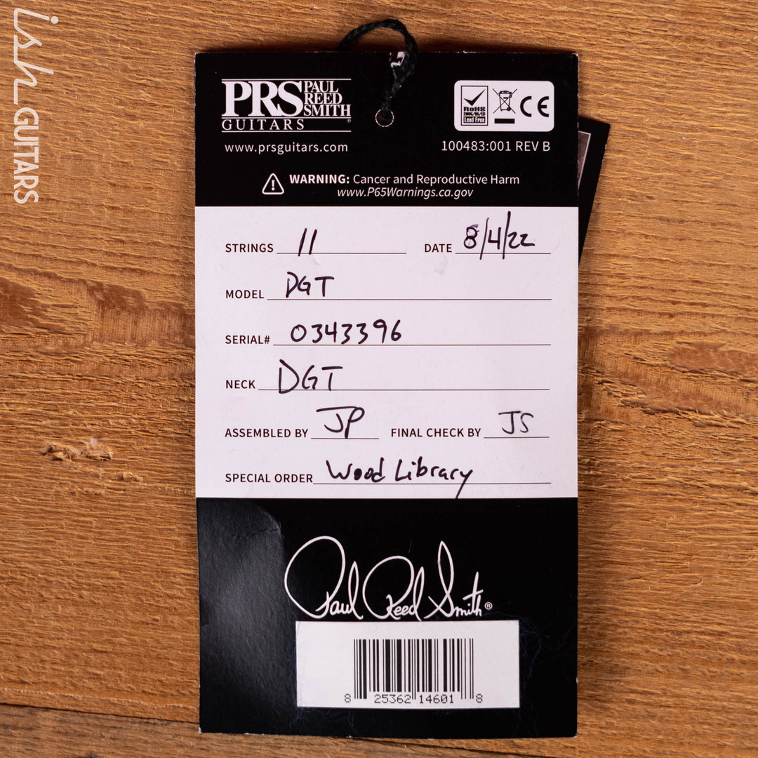 2022 PRS Wood Library DGT Frost Blue Metallic