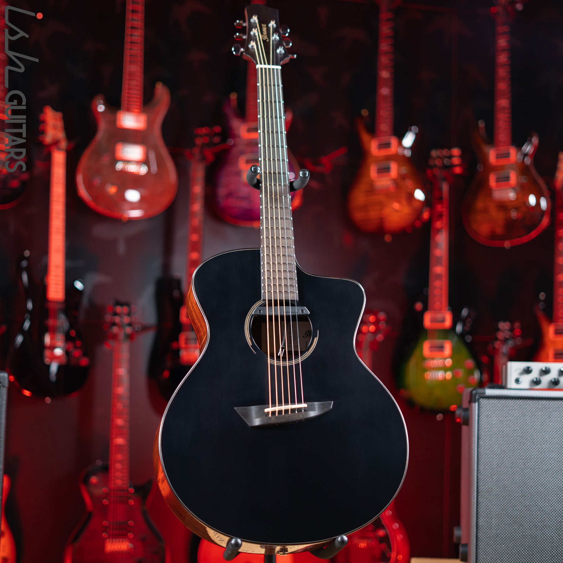 Ibanez Jon Gomm Signature JGM10 Acoustic-electric Guitar - Black Satin Top,  Natural High-gloss Back and Sides