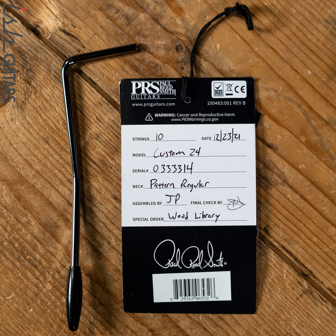 2021 PRS Wood Library Custom 24 10 Top Quilt Torrefied Maple Neck Natural Gloss